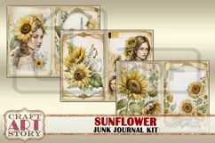 Sunflower fantasy Junk Journal Pages, printables papers Product Image 3