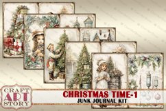Vintage Christmas time-1 Junk Journal Kit,Printable Collage Product Image 3