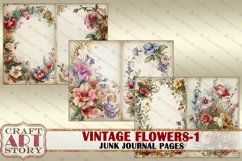 Flowers-1 Junk Journal Pages,retro Scrapbook wildflowers Product Image 3