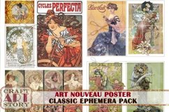 Art Nouveau Poster Ephemera Pack,Printable kit junk journal Product Image 3