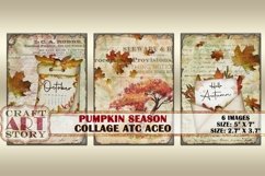 Autumn Pumpkin Collage kit,cute fall card digital paper Product Image 2