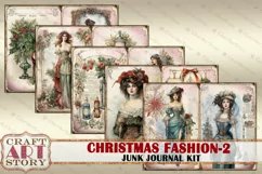 Vintage Christmas Fashion Junk Journal Kit part 2 Product Image 3