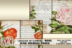Language of flowers ROSE Digital Junk Journal Pages Product Image 4
