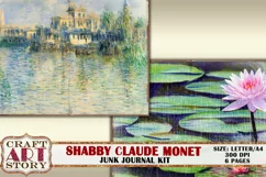 Shabby Claude Monet junk journal Pages,picture collage Product Image 3