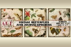 Vintage butterflies Atc ACEO,Ephemera paper Product Image 3