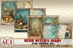 Vintage Herb Witch&#039;s Diary Junk Journal Pages-3,scrapbook Product Image 3