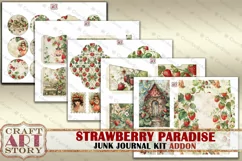 Vintage Strawberry Fantasy Junk Journal Pages ADDON Product Image 3