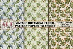 Vintage botanical Kit Backgrounds,Collage Sheets floral Product Image 5
