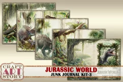 Jurassic World junk journal watercolor Kit-3,Dinosaurs Product Image 2
