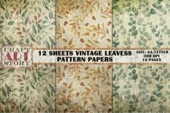 Pattern Papers 12 Sheets Shabby Leaves,Kit Backgrounds Product Image 4