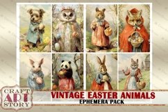 Vintage Easter animals Ephemera Pack,spring card set Product Image 3