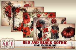 Gothic Red black magic Junk Journal Pages,vintage fantasy Product Image 3