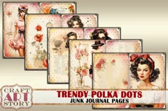 Trendy polka dots Junk Journal Kit, Collage 50s fashion Product Image 3