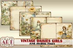 Vintage daisies girls Junk Journal Kit printables daisy Product Image 3