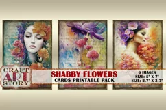 Vintage shabby chic Flowers collage,cards Atc ACEO Product Image 3
