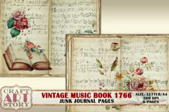 Vintage junk journal Pages,music book picture collage Product Image 3