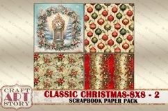 Classic Christmas Scrapbook Paper Pack-2,8x8 DIGITAL papers Product Image 3