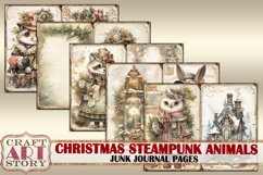 Christmas steampunk animals Junk Journal Pages,winter Product Image 3