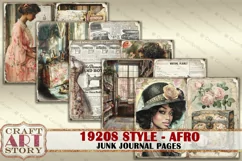 Vintage afro fashion Junk Journal Kit 1920s style, Collage Product Image 3