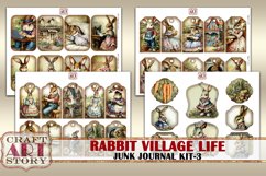 Vintage Bunny Collage Junk Journal Kit-3 Rabbit village life Product Image 3
