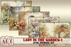 Vintage Ladies garden-1 Junk Journal Kit,victorian ephemera Product Image 3