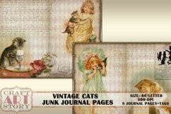Vintage cats Junk Journal Kit,Printable Collage Pages Product Image 4