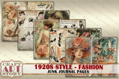 Vintage fashion Junk Journal Kit 1920s style, Collage Sheets Product Image 4