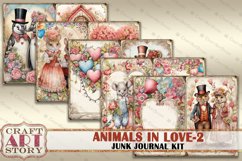 Valentine&#039;s Day Animals in love-2 Junk Journal Kit,Collage Product Image 5