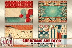 Vintage Christmas Art Deco scrapbook paper Pack, Printable Product Image 4