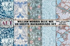 Kit Backgrounds Collage 20 Sheets WILLIAM MORRIS blue mix Product Image 4
