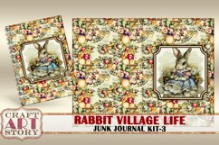 Vintage Bunny Collage Junk Journal Kit-3 Rabbit village life Product Image 4