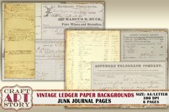 Vintage paper pack Account book ledger Pages,old papers set Product Image 4