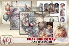 Vintage Cozy Christmas Junk Journal Kit,Collage Pages Product Image 4