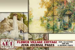 Vintage Flower Village cottage painting collage Product Image 4