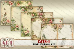 Funny Cats junk journal pages-1, fantasy cartoons 50's style Product Image 4