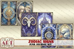 Zodiac signs Junk Journal Pages,Astrology fantasy Celestial Product Image 4