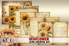 Vintage Sunflower Junk Journal Pages,nature floral papers Product Image 4