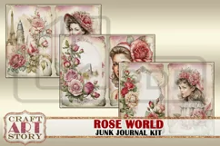 Rose fantasy Junk Journal Pages,Vintage Floral digital paper Product Image 4
