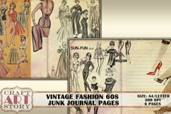Vintage fashion 60s junk journal Pages,Digital Sheet Product Image 4