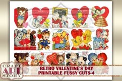 Vintage Valentine die cut,stickers set-4,fussy cuts Product Image 4