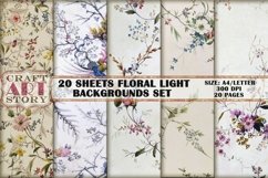 Kit Backgrounds Collage 20 Sheets floral light Product Image 3