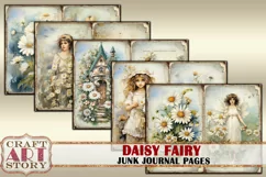 Daisy Fairy fantasy Junk Journal Pages,fairies Daisies paper Product Image 4