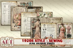 Vintage fashion Junk Journal Kit 1920s style sewing Product Image 4