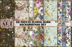 Kit Backgrounds Collage 20 Sheets floral dark Product Image 4