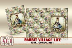 Vintage Bunny Collage Junk Journal Kit-1 Rabbit village life Product Image 5