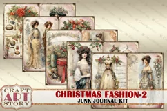 Vintage Christmas Fashion Junk Journal Kit part 2 Product Image 4