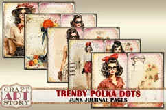 Trendy polka dots Junk Journal Kit, Collage 50s fashion Product Image 4