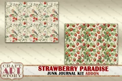 Vintage Strawberry Fantasy Junk Journal Pages ADDON Product Image 4