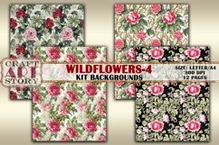 Wildflowers Kit Backgrounds,floral journal papers-4,12 Pages Product Image 4