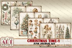 Vintage Christmas time-1 Junk Journal Kit,Printable Collage Product Image 4